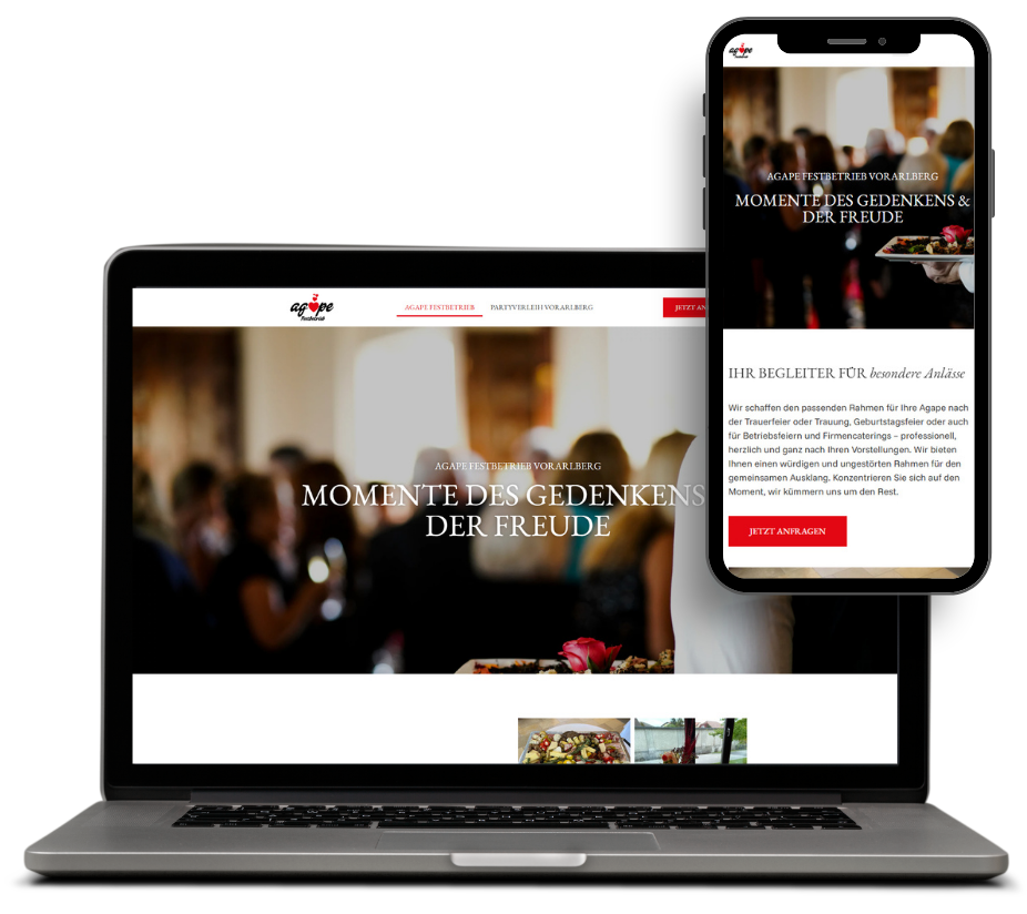 Mockup einer von LISN gebauten Website