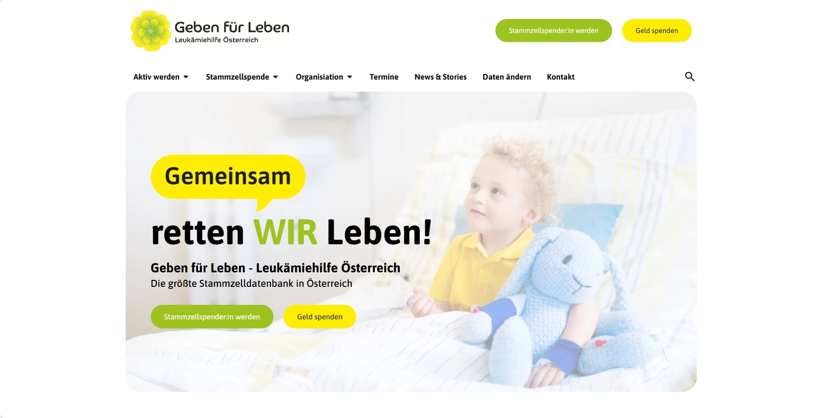Website Geben für Leben